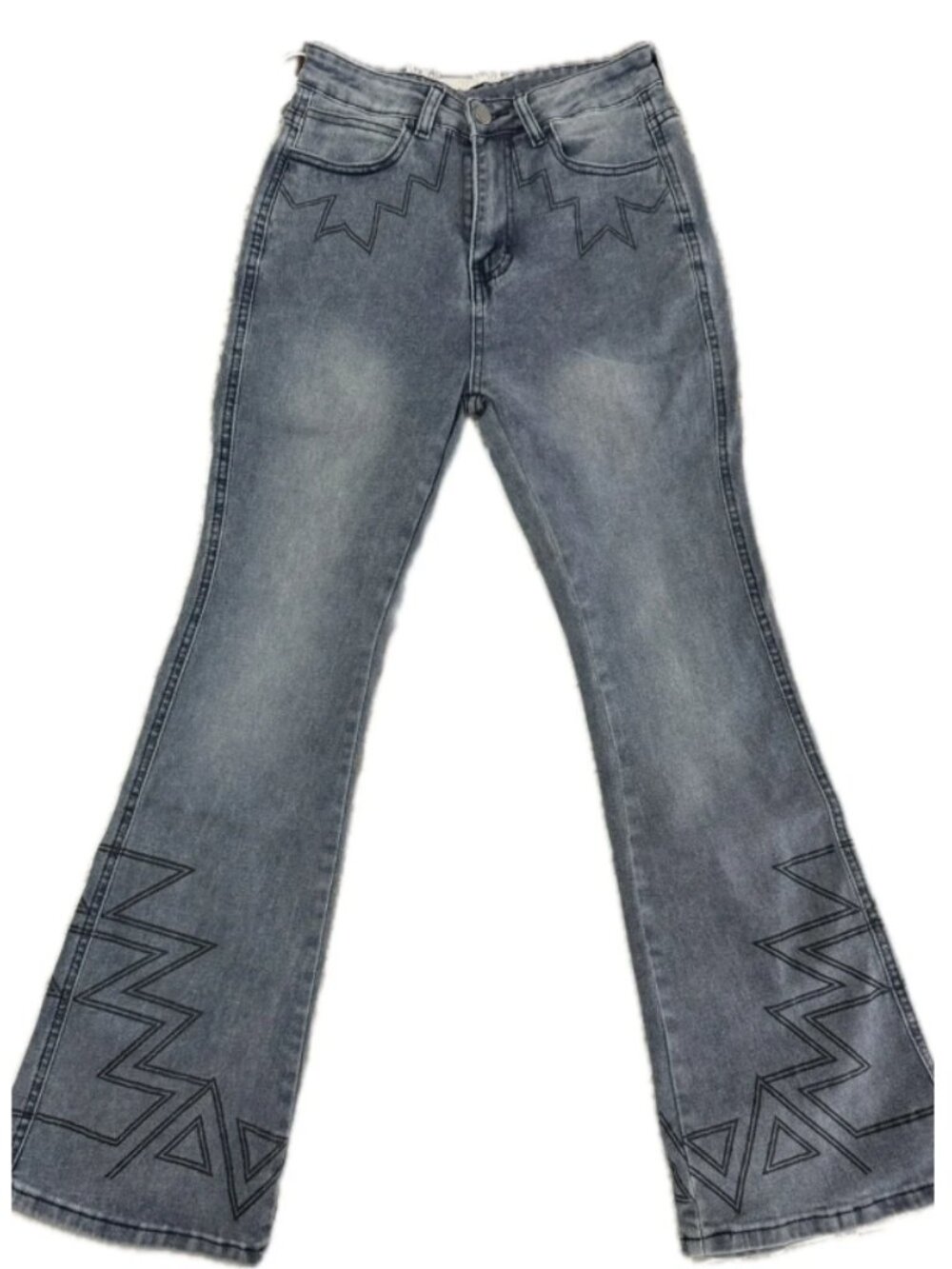 NWT Western Flare Jeans “Road Markings” Size S